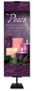*Banner | 2 x 6 | Fabric | Advent | Peace |