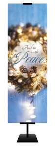 Christmas - Wreath - And on earth peace - Luke 2:14 - Banner