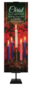 Advent - Christ - Candle - For Unto You is Born... - Luke 2:11 (KJV) - Banner
