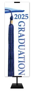 Graduation - 2025 Graduation - Blue Banner - 2' x 6' - Fabric