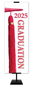 Graduation - 2025 Graduation - Red Banner - 2' x 6' - Fabric