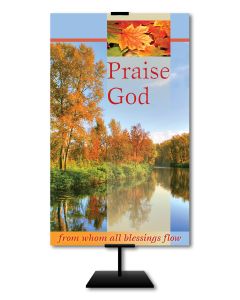 Fall - Praise God from Whom All Blessings Flow - 3' x 5' Fabric Banner