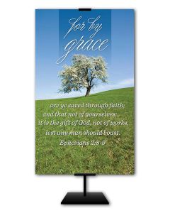 Inspirational - By Grace - 3' x 5' Fabric Banner