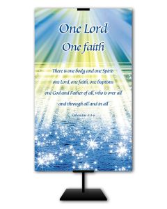 Inspirational - One Lord One Faith - 3' x 5' Fabric Banner