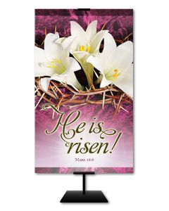 *Banner | 3 X 5 | Fabric | Easter | He is Risen