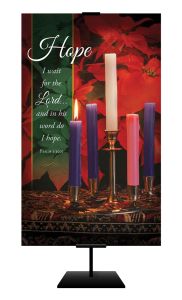 Advent - Hope - Candle - I Will Wait for the Lord - Ps 130:5 (KJV) - Banner
