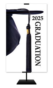 Graduation - 2025 Graduation - Black Banner - 3' x 5' - Fabric