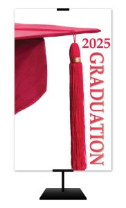 Graduation - 2025 Graduation - Red Banner - 3' x 5' - Fabric