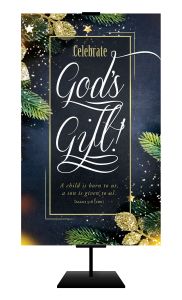 Christmas - Celebrate God's Gift - Isaiah 9:6 (CEB) - Banner - 3' x 5' Fabric