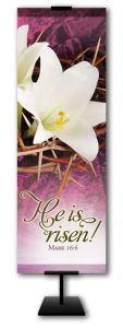 *Banner | 2 X 6 | Fabric | Easter | He is Risen
