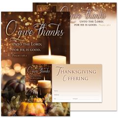 Thanksgiving - O Give Thanks, Psalms 136:1 (KJV) - Matching Set