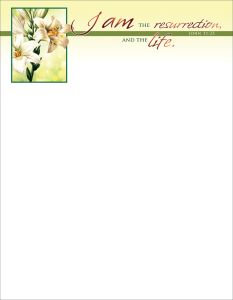 Easter - I Am the Resurrection - John 11:25 (KJV) - Pkg 100 - Letterhead