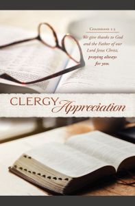 Clergy Appreciation - We give thanks to God...for you - Colossians 1:3 - Pkg 100 - Standard bulletin