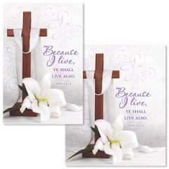 Easter-Because I Live, John 14:19 (KJV)-Pkg 100 - Bulletin - Multiple Sizes