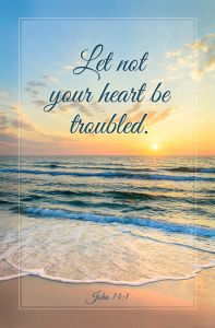Funeral-Let not your heart be troubled, John 14:1 (KJV)-Pkg 100-Standard Bulletin