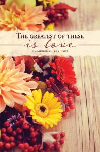 Wedding - Greatest of These is Love - 1 Cor 13:13 (NKJV) - Pkg 100 -Standard Bulletin