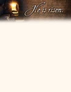 Easter - He is risen - Mark 16:6 (KJV) - Letterhead - Pkg 100