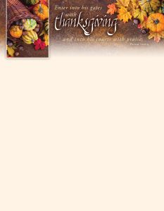 Thanksgiving - Enter his gates - Ps. 100:4 (KJV) - Pkg 100 - Letterhead