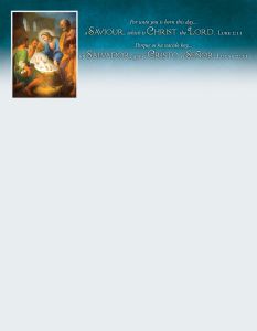 Letterhead | Christmas | Bilingual | For unto you is born this day