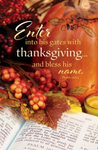 Thanksgiving – Enter into his gates – Ps 100:4 – Pkg 100 – Standard Bulletin