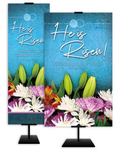 Easter - He Is Risen, Job 19:25 (CEB) - Banner