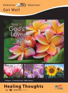 Get Well - Healing Thoughts, (KJV) - Box of 12 - Assorted Boxed Greeting Cards