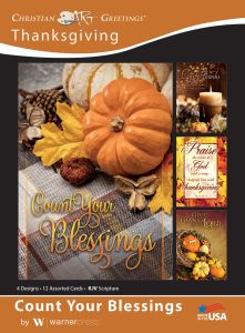 Thanksgiving - Count Your Blessings, (KJV) - Box of 12 - Assorted Boxed Greeting Cards