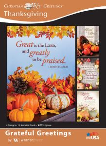 Thanksgiving - Grateful Greetings - KJV - Box of 12 - Assorted Boxed Greeting Cards