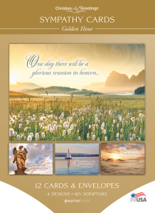 Sympathy Cards – Golden Hour – 12 Cards with KJV Scripture – Assorted Greeting Cards