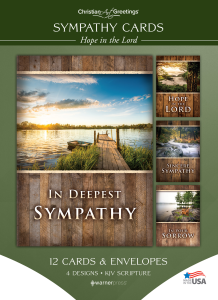 Sympathy Cards – Hope in the Lord – 12 Cards with KJV Scripture – Assorted Greeting Cards
