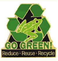 *"Go Green" Die-cut Lapel Pin