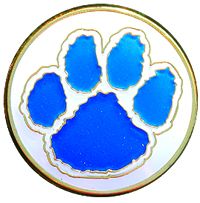 *Paw Round Lapel Pin (blue/white)