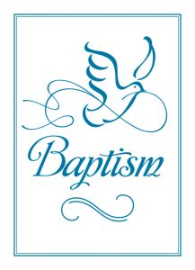 Baptism Certificate / 5x7 folded, Premium, Blue Foil Embossed
