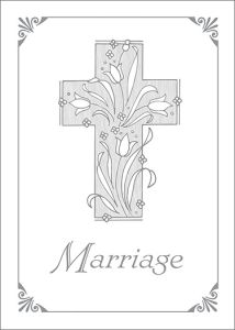 Marriage Certificate with silver cross - 5x7 folded