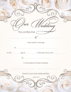 Marriage Certificate - Coated, Full Color