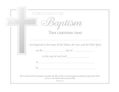 Baptism Certificate - Premium, Silver Foil Embossed