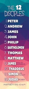 Bookmark - The 12 Disciples, Matthew 10:2-4 (NIV) - Pkg 25
